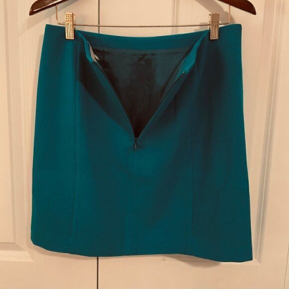 Banana Republic Emerald Blue A Line Welt Pockets Mini Skirt Size 6 - Picture 10 of 12